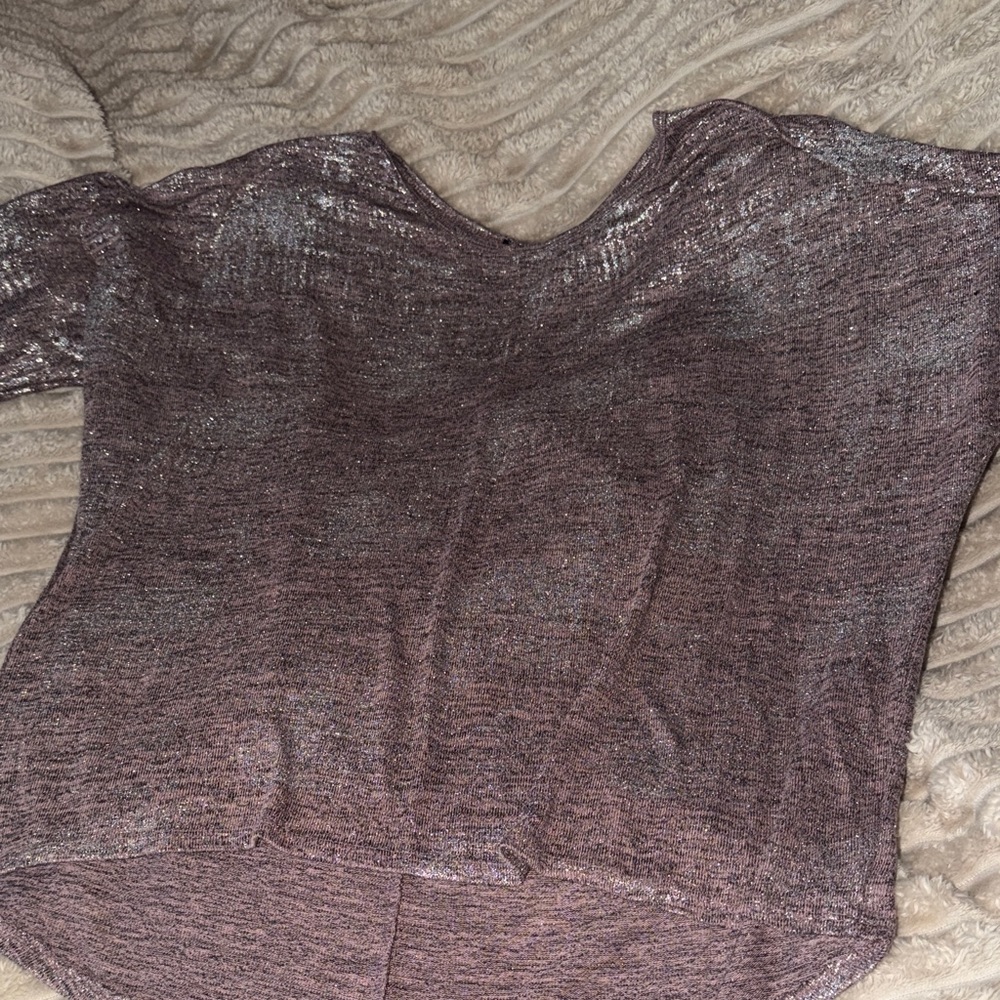 Elegant Metallic Knit Women's Top